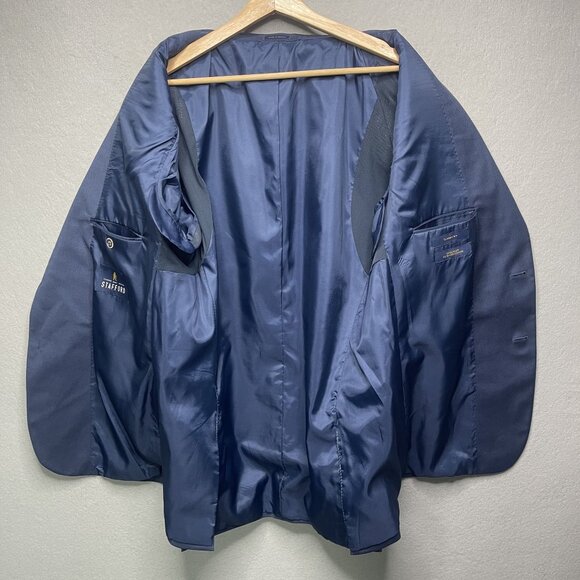 Stafford Blue Classic Fit Coolmax All Season Mens Blazer Suit Jacket 46R - Picture 7 of 10